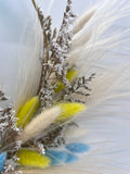 Dried Blue and White Half Wreath