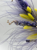 Dried Purple and Yellow Half Wreath