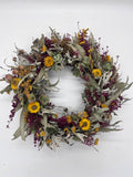 Dried Pink & Yellow Wreath