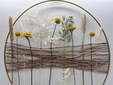 Yellow Dried Flower Wall Hanging