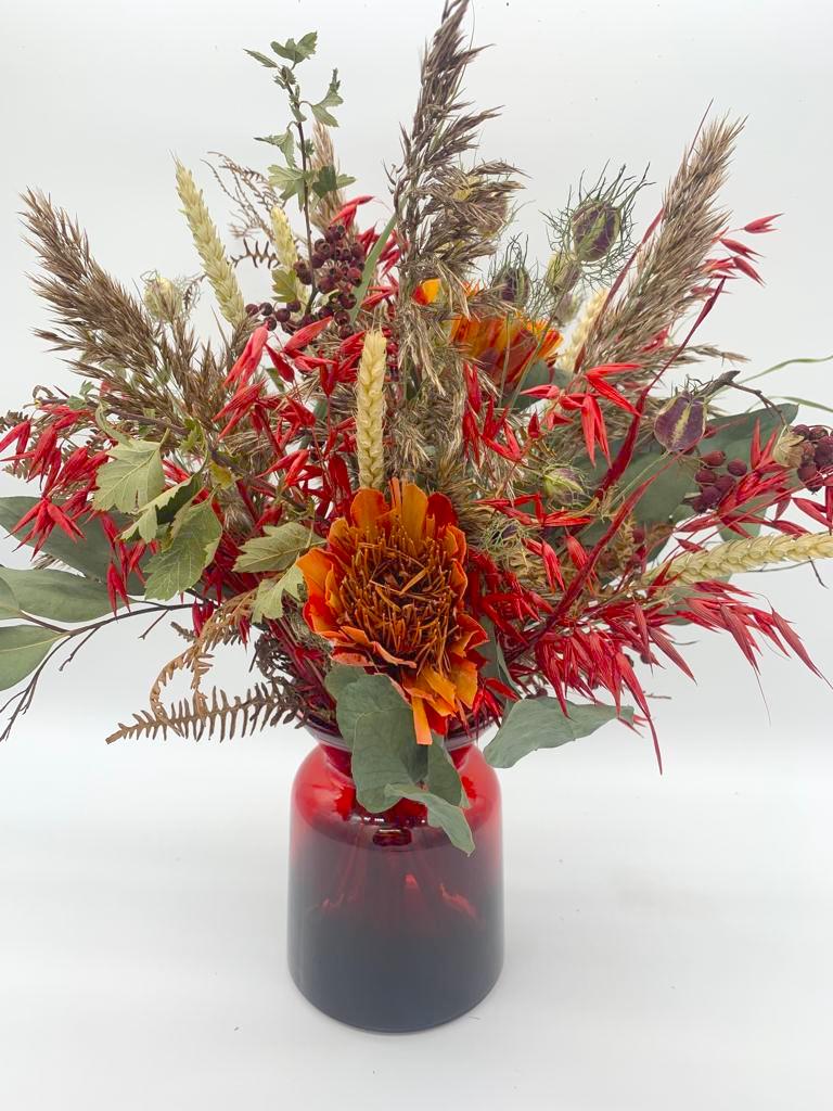 Festive Fire Dried Flower Arrangement